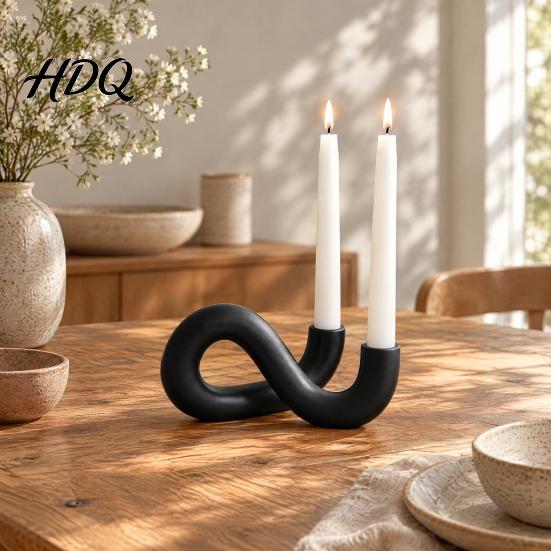 Стильный Ornament для Гостиной 3D Печатный Держатель для Свечей Петля Бесконечности Абстрактный 2-Свечник Изысканный