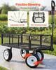 Garden Cart, 408.2 kg, Heavy Duty Steel Yard and Garden Utility Wagon with 10-Inch Tires, Outdoor Gardening Stool with Adjustable Handle, Detachable