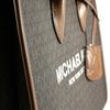 Michael Kors MK Mirella Сумка-тоут с принтом-монограммой Съемный плечевой ремень Женская сумка-тоут Коричневый 35F2G7ZT3B-BROWN