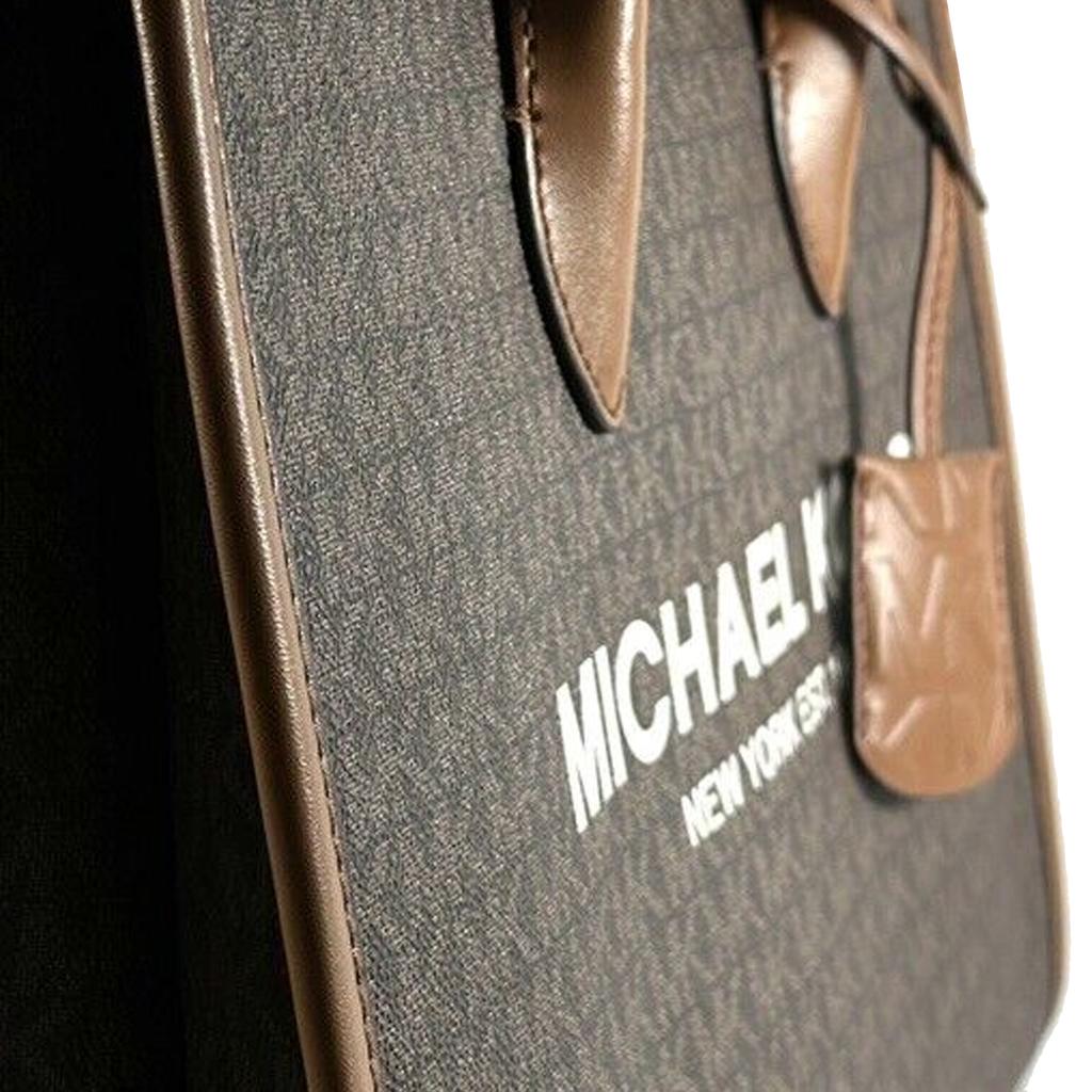 Michael Kors MK Mirella Сумка-тоут с принтом-монограммой Съемный плечевой ремень Женская сумка-тоут Коричневый 35F2G7ZT3B-BROWN