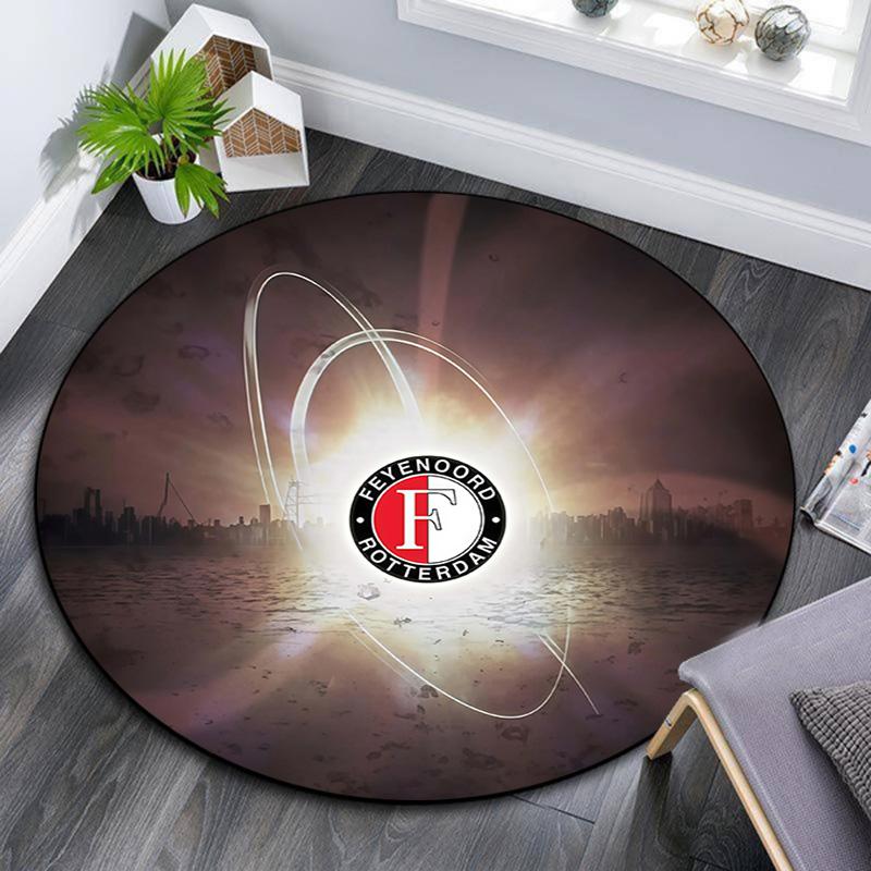 Feyenoord Rotterdam Round Area Rug,Carpet Rug for Living Room Bedroom Sofa Playroom Decor,Non-slip Floor Mat