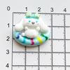 24/180PCS Cartoon surfing animal resin accessories, cute handmade DIY hair clip, phone case, water cup sticker, keychain accesso