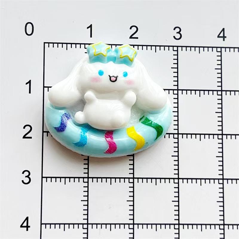 24/180PCS Cartoon surfing animal resin accessories, cute handmade DIY hair clip, phone case, water cup sticker, keychain accesso