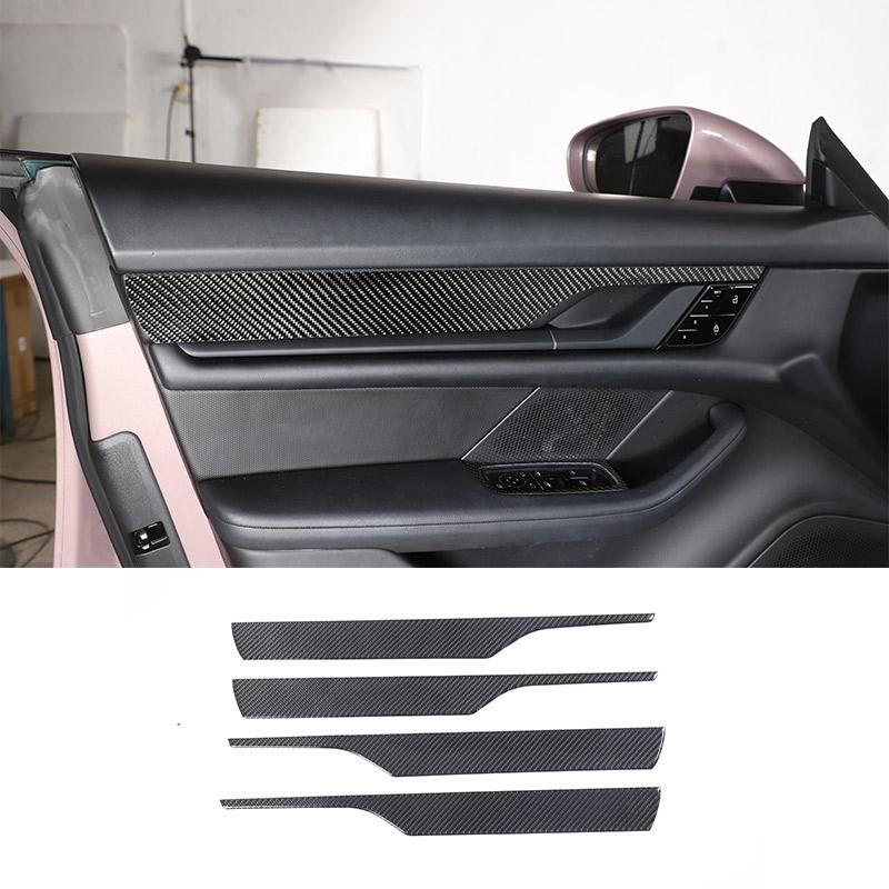 Мягкое углеродное волокно для Porsche Taycan 2019-2025 Автомобильный интерьер Панель приборов Центральная консоль Декоративные наклейки на двери Автоаксессуары