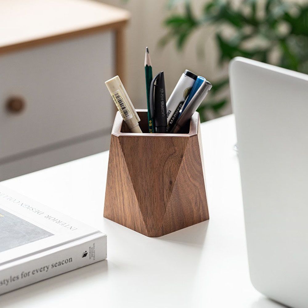Stationery Stationery Organizer Walnut Pen Holder Pencil Case Desktop Storage Box Wood Pen Holder