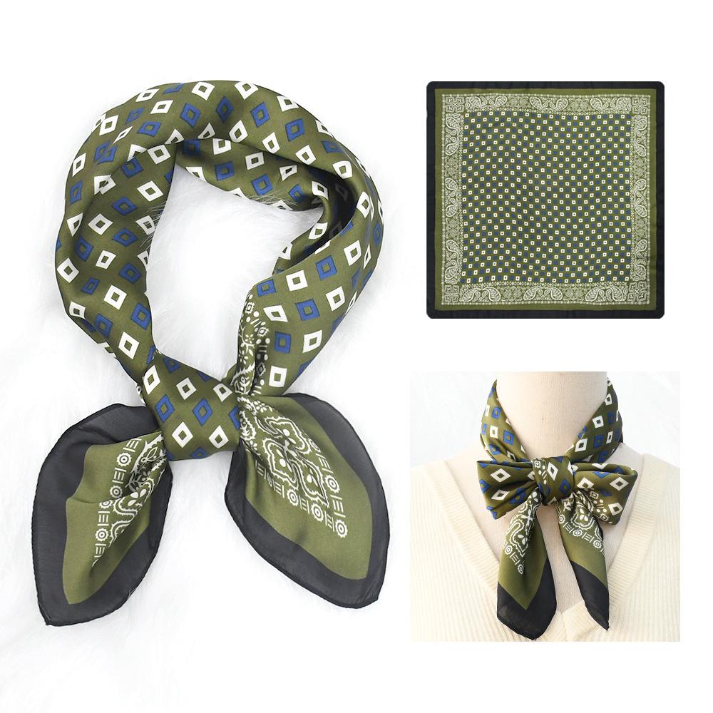 Женский новый модный шелковый шарф с имитацией атмосферы, защитный шарф для шеи, весна, лето, осень, квадратный шарф