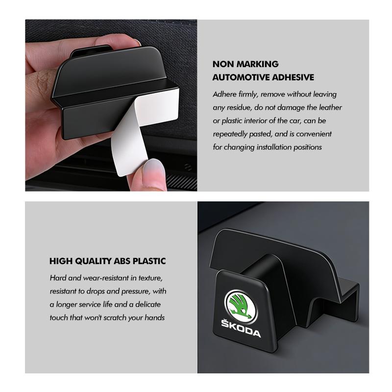 ptncy6 Car Interior Portable Seat Back Hooks Sun Visor Glasses Accessories For Skoda Octavia A5 A7 RS Fabia Superb Rapid Karoq