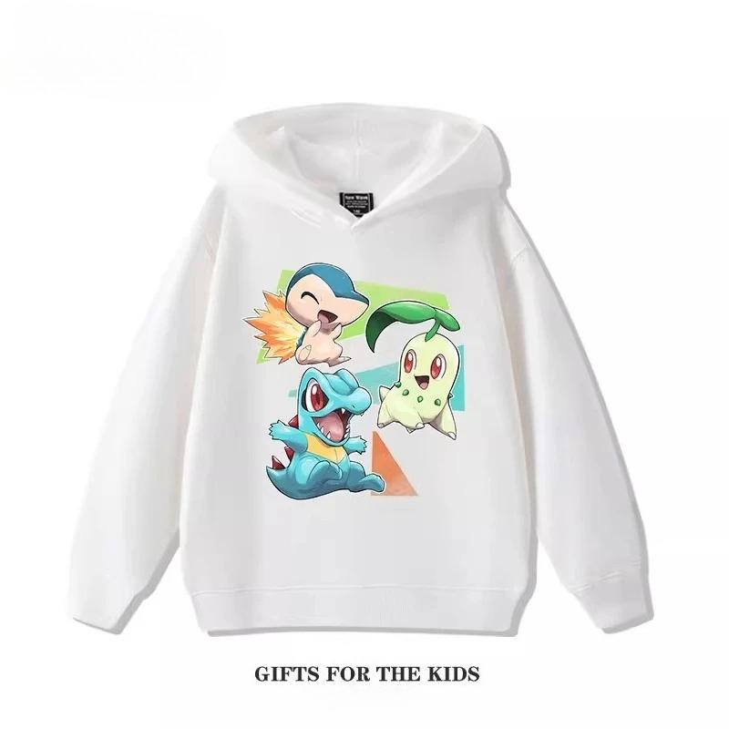 Autumn Cartoon Pokémon 3D Printed Hoodies Fashionable Casual Sports Long Sleeved Children's Boy and Girl Kids Unisex Hooded Sweatshirts