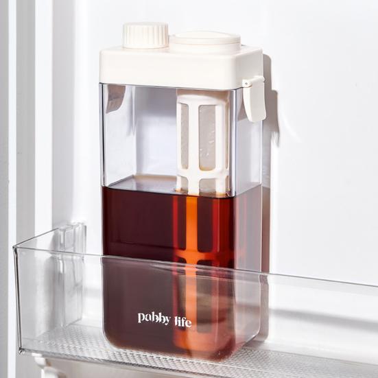 Cold Brew Coffee Maker With Filter Airtight Lid Clear Plastic Cold Brew Pitcher Jar