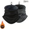 1/2pcs Men's Thermal Neck Gaiter - Heavyweight Windproof Warm Face Mask, Soft Fleece Lining, Breathable Polyester Knit