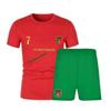 Portugal Men's Red and Green Football Shorts and Jersey Set