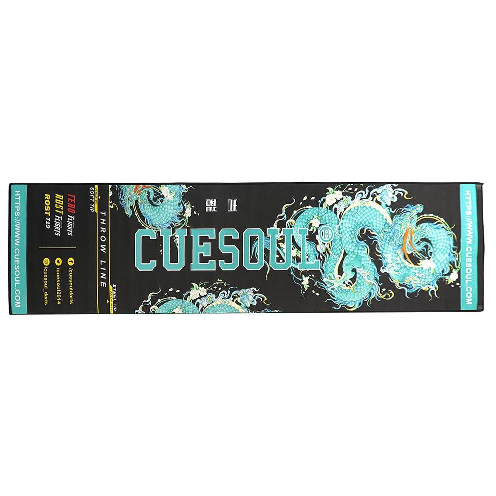 CUESOUL Heavy Duty Dart Mat Official Soft Steel Tip Throw Line Seiryu Design & CSDA-BD-10