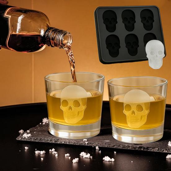 Skull Ice Mold Butt Silicone Ice Cube Mold 6-Cell BPA-Free Ice Cube Maker Dishwasher Safe Ice Mold for Whiskey Cocktails Juice