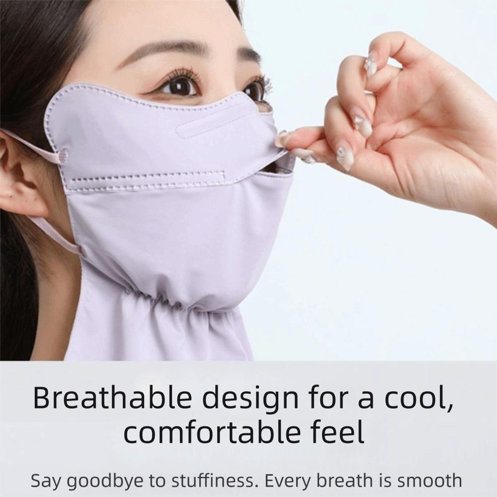 Fashion Quick Drying Ice Silk Mask Breathable Hanging Ear Sun Protection Mask Solid Color Anti-UV Mask Scarf Women