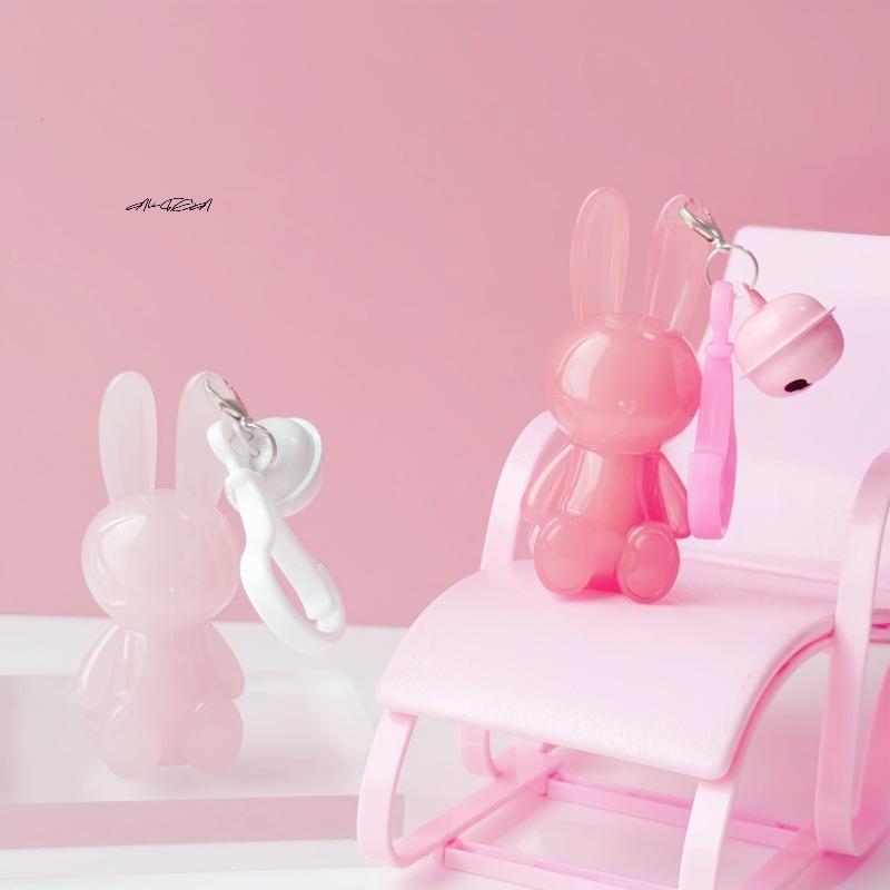 3.5/5ml Cute Bunny Shape Lip Gloss Tube Keychain Rabbit Lip Glaze Empty Container Cosmetic Package Material with Key Chain
