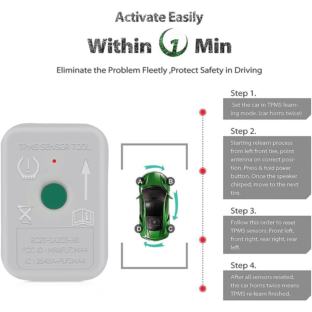 Инструмент сброса TPMS для Ford TPMS19 Автоматический датчик контроля давления в шинах Инструмент активации/переобучения Датчик TPMS Автоаксессуары 8C2T-1A203-AB