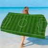 Football Pitch Print Towel Quick Dry Absorbent Beach Towel for Sports, Fitness, Swimming and Outdoor Activities