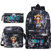 New Animation One Piece Printed Backpack for Primary and Secondary School Students Large Capacity School Bag Combination Three-piece Set