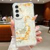 Чехол с узором под белый мрамор для Samsung A57 A37 A17 S26 S25 S24 Ultra S23 S22 S21 FE A54 A15 A35 A55 A16 A26 A36 A56 5G Прозрачная задняя крышка с кармашком для карты