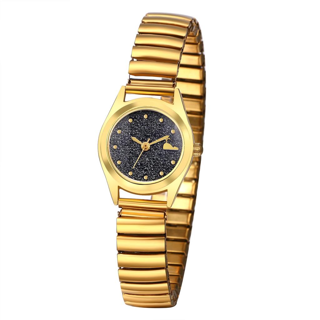 Watch Cute Waterproof Analog Display Free Size Stainless Steel Belt Bracelet Stylish Quartz Fashion Watch Gold Birthday Day Christmas Day Present