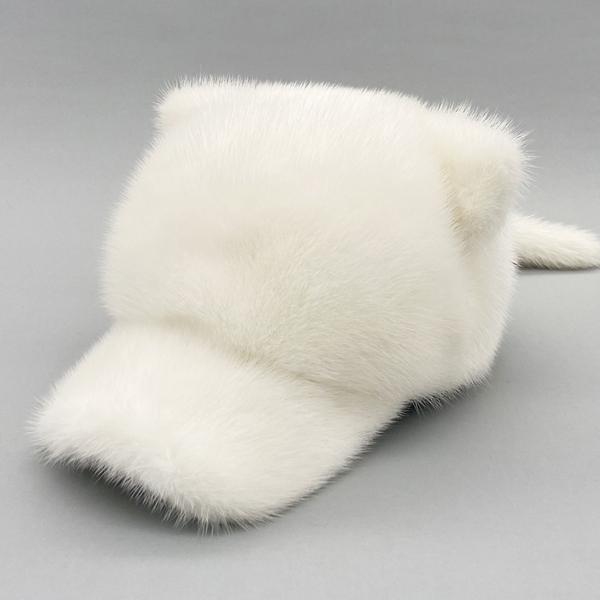 Шапки из меха норки для женщин Зимние теплые однотонные шапки из натурального роскошного меха Высококачественная женская меховая шапка с хвостом Милые кошачьи шапки для девочек