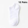 5/6/12 Pairs Men's Boat Socks Breathability Sweat Absorption Sports Business Socks Leisure Solid Color Men's Low Tube Floor Sock
