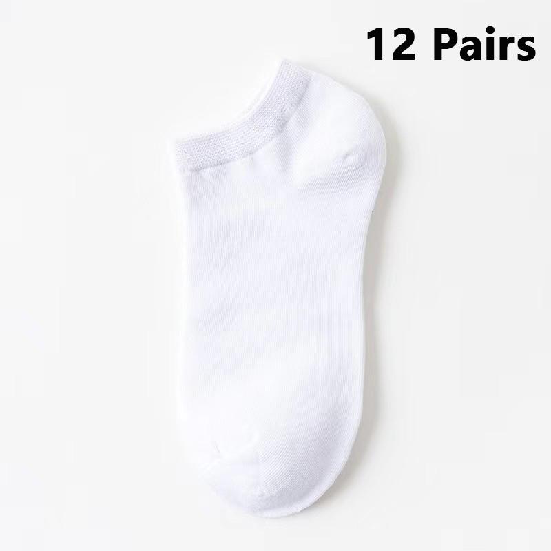 5/6/12 Pairs Men's Boat Socks Breathability Sweat Absorption Sports Business Socks Leisure Solid Color Men's Low Tube Floor Sock