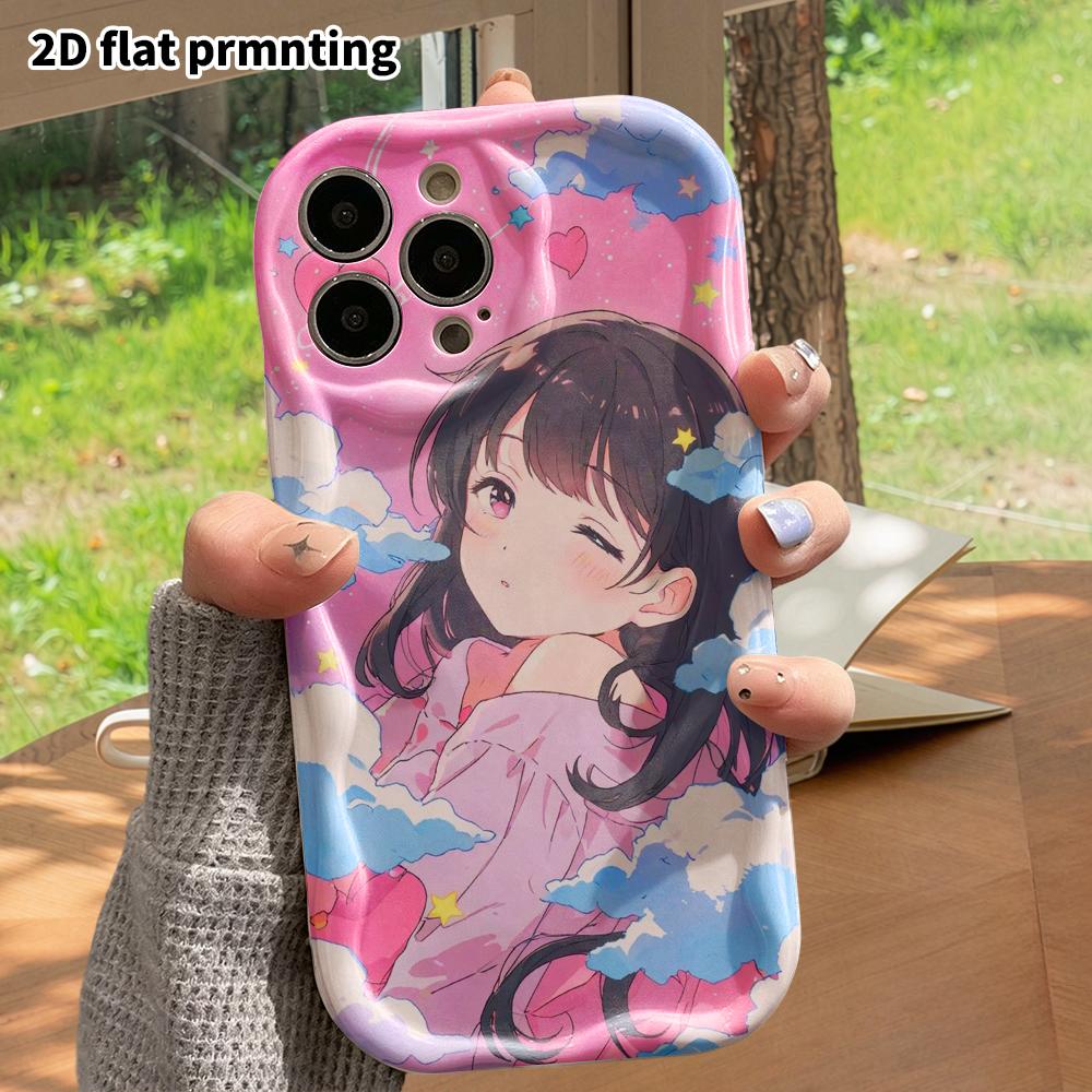 Phone Case: 2D flat design, suitable for iPhone 18, 17, 16, 15, 14, 13, 12 Pro protective case, phone decoration, pink cloud starry sky, Halloween and