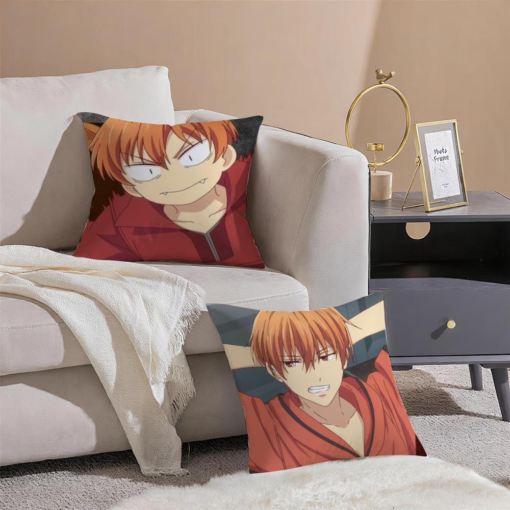 FFruits BBasket Kyo Sohma Tup Cushion Cover Throw Pillow Cover Hidden Button Durable Polyester Chair Cushion