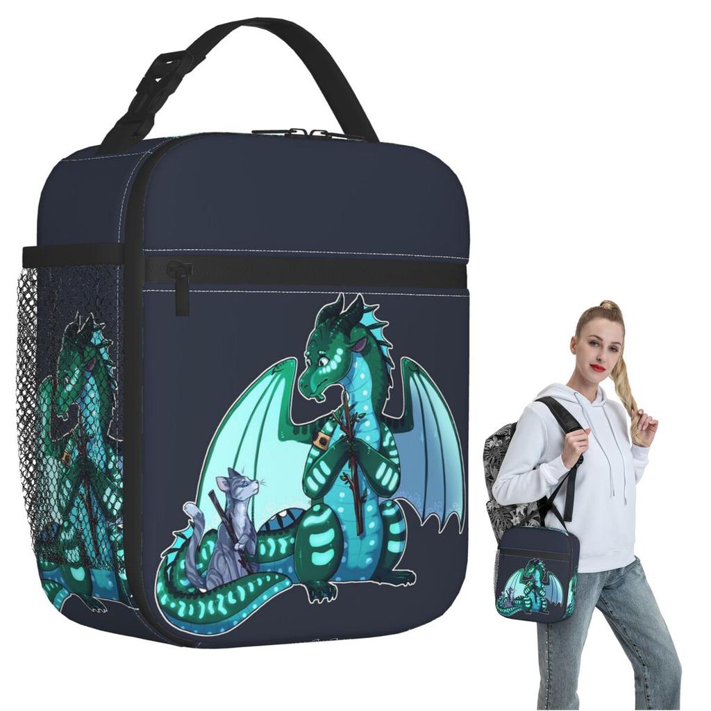 Wings Of Fire & Warriors - Turtle And Jayfeather Insulated Lunch Bag for Women Children Food Boxes Thermal Lunch Box Tote