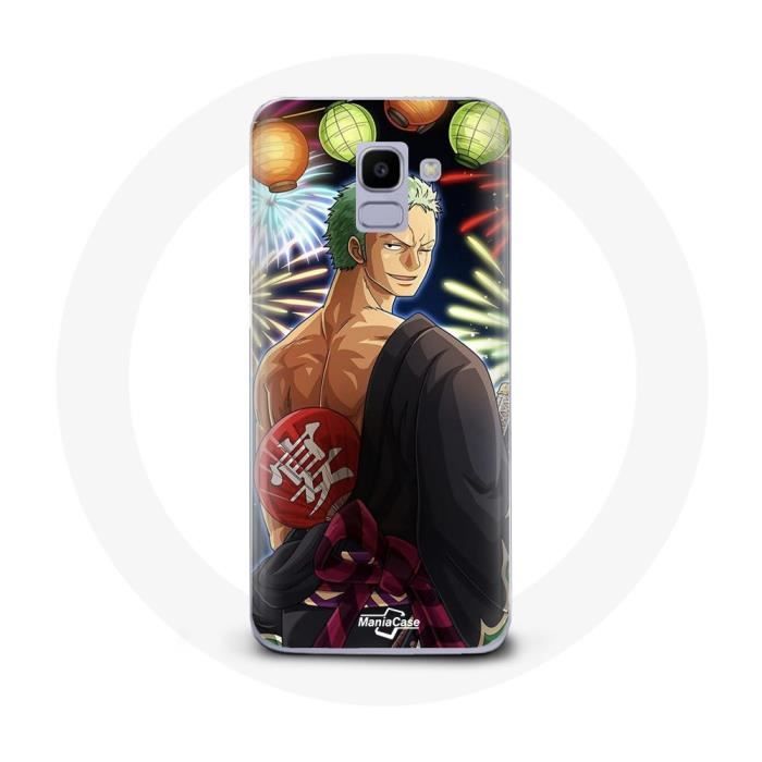 Coque pour Samsung Galaxy J6 2018 One Piece Joyeux noël Zoro Anime Manga