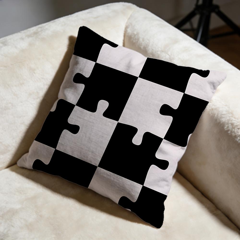 Puzzle Cushion Cover Soft Decorative Pillow Case Suitable for Bedroom Sofa Car Travel Use