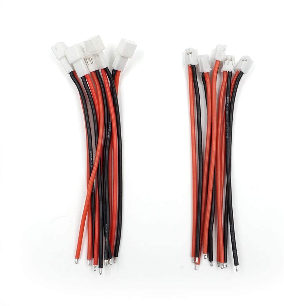 5 пар разъемов JST-PH 2.0 папа и мама | Кабель 80 мм, 22AWG мягкий силикон | Для JJRC H36, H67, Blade Inductrix, Eachine E010 E013