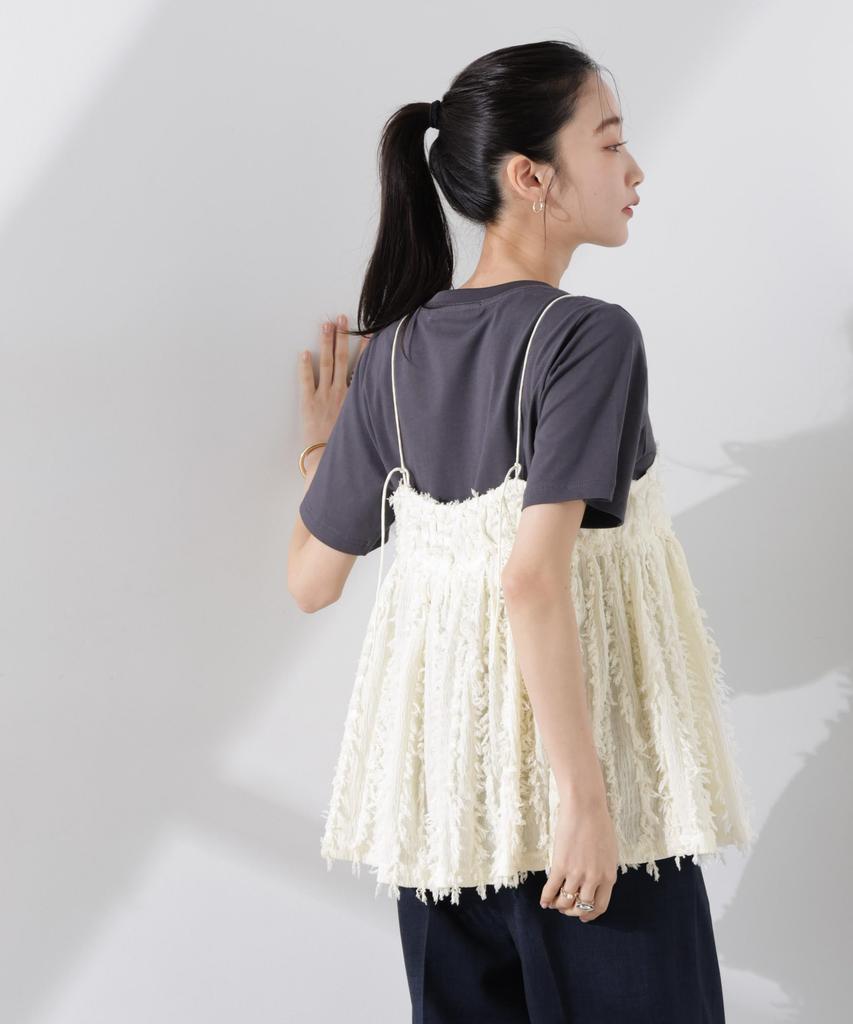 Nano Universe Топ-бюстье с бахромой F Женский, 037, Слоновая кость, 673-5121306