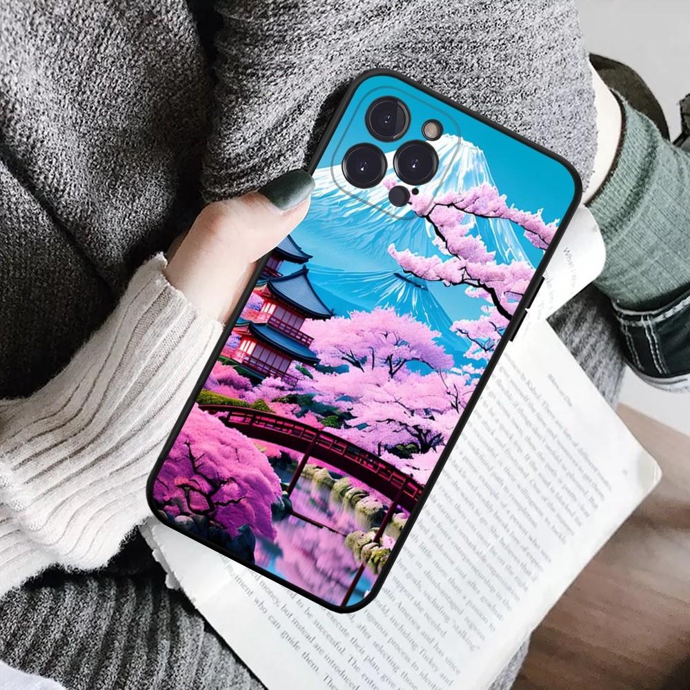 Японский пейзаж Чехол для телефона Для IPhone 16 15 8 7 6 6S Plus X SE XR XS 14 11 12 13 Mini Pro Max Мобильный чехол