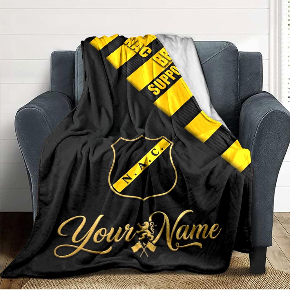 Name Custom NAC Breda Print Flannel Blanket High Quality Warm Comfortable Cover for All Seasons Perfect for Gifts Home Decor