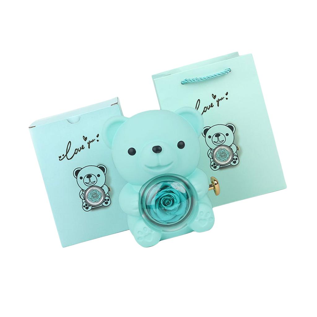 Подарочная коробка Romance Bear с консервированной розой, элегантная для Дня святого Валентина, Дня матери, свадеб, годовщин, различных цветов