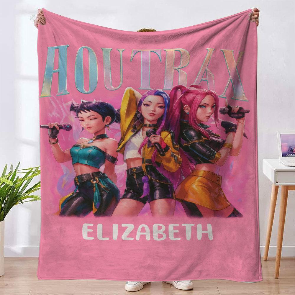 Flannel Blanket Witch Hunter K-Pop Series 4 Blankets Nap Blanket Autumn And Winter Flannel Blanket Can Be Connected To Jit