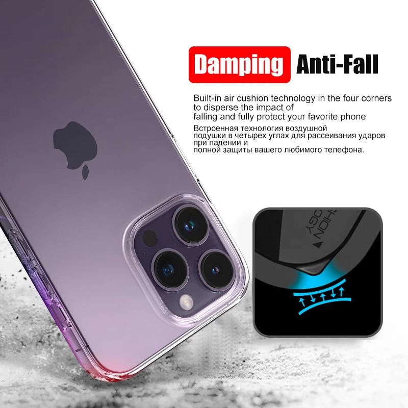 Роскошный прозрачный чехол для телефона для iPhone 17 16 15 Pro Max 16Pro 17Pro Прозрачная силиконовая задняя крышка для iPhone 14 13 Pro Max Чехол