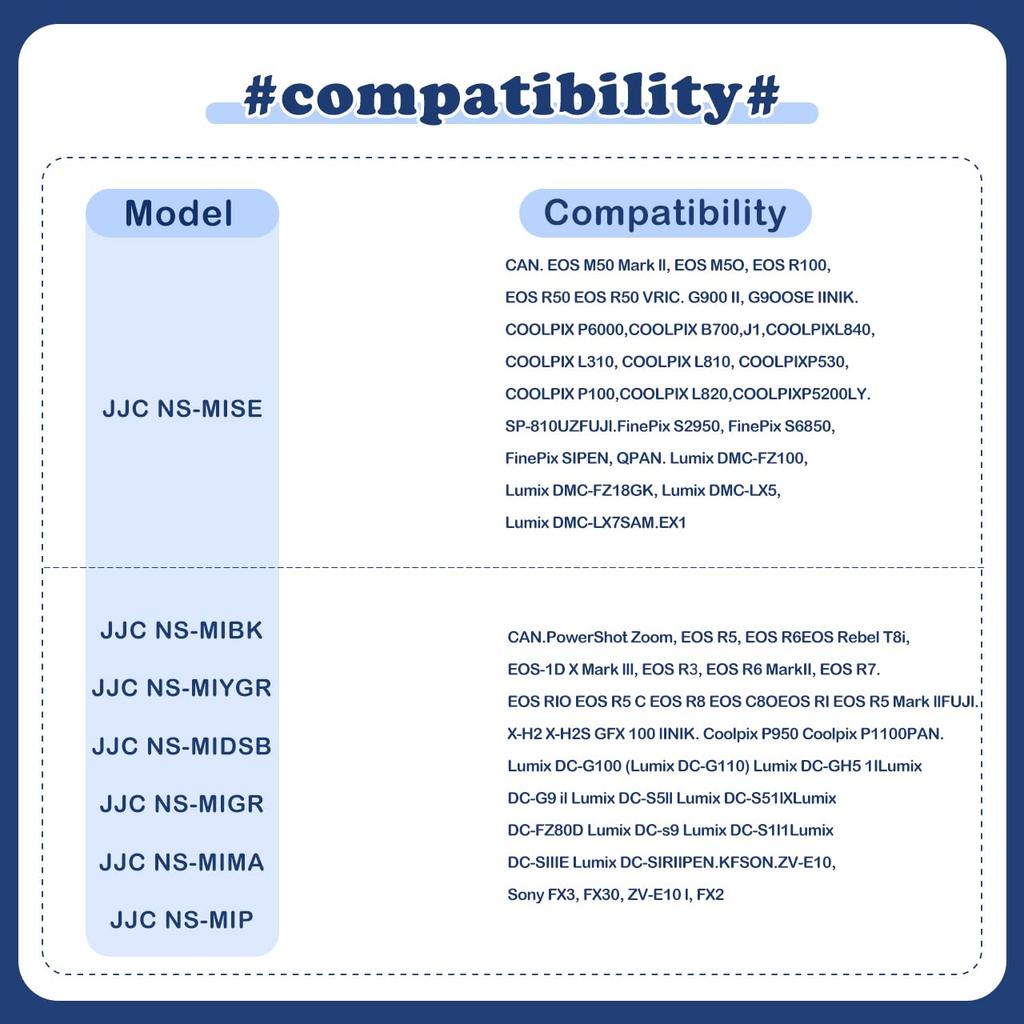JJC Slim Camera Neck Strap for Sony Fujifilm X Canon EOS PowerShot and Other Cameras with a Thin Significantly Reduces and Prevents Adjustable ZV-E10