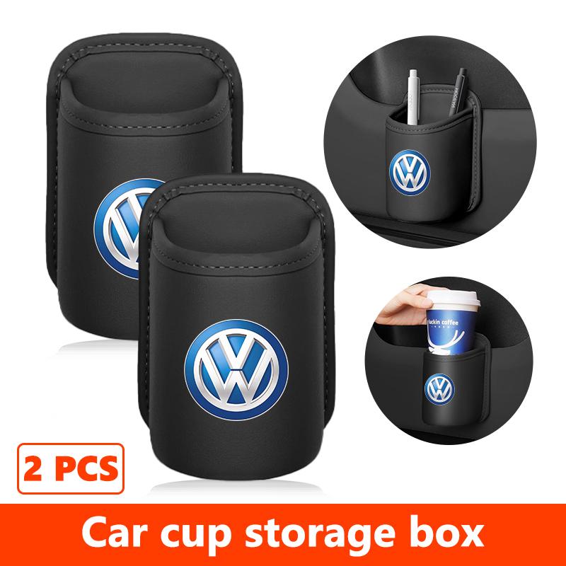 Car Leather Side Door Cup Holder Wear-Resistant Waterproof For Volkswagen VW Scirocco Passat Polo B5 B6 B7 CC Tiguan Sharan zh0