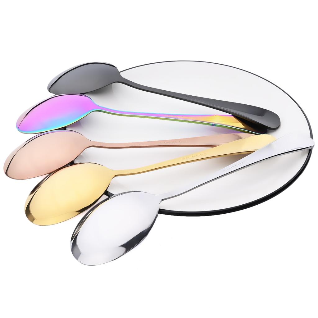 1Pc Mirror Spoon Salad Serving Spoon Set Western Stainless Steel Cutlery Unique Service Spoon Kitchen Table Accessories
