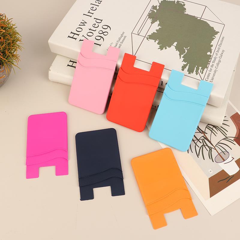 Двухслойный силиконовый чехол для мобильного телефона, карман для карточек, чехол-наклейка, задняя крышка для телефона, карман для удостоверения личности