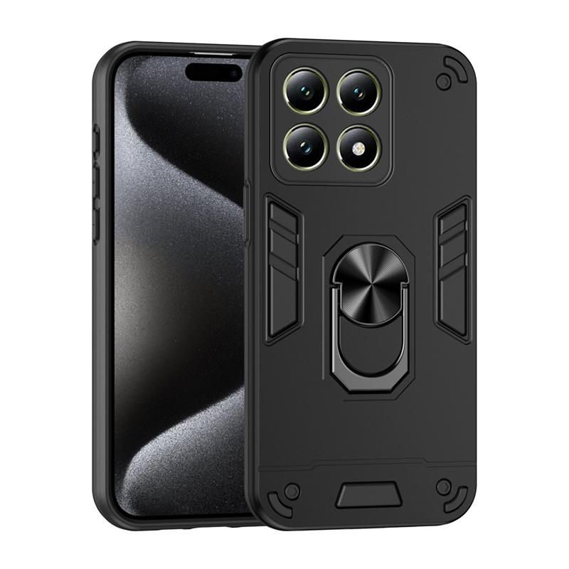 Ударопрочный Чехол-Броня Для Xiaomi 15T 14T 15 Ultra 13T Pro 13 Lite 12 12T 11T Автомобильный Магнитный Держатель Кольцо-Подставка Силиконовый Чехол