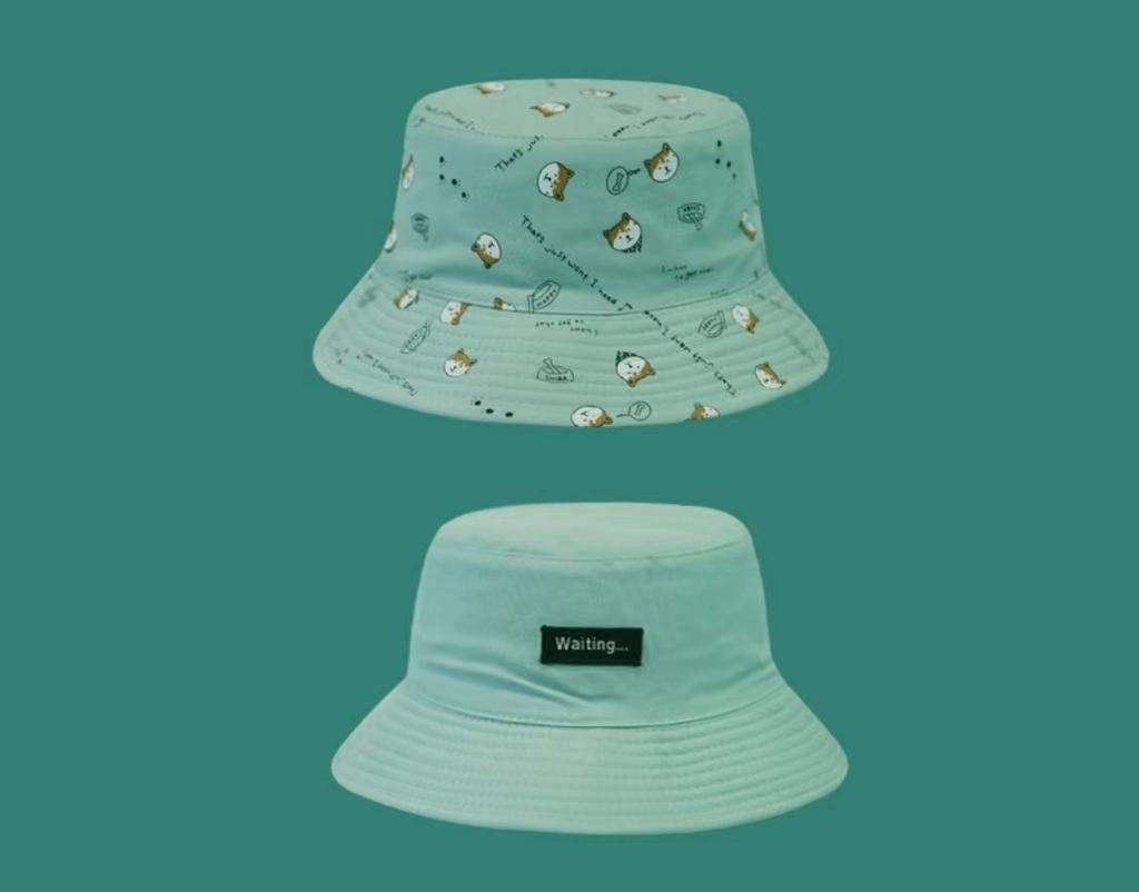 Cartoon Animal Kitten Pattern Embroidery Unisex Style Wild Fashion Trend Custom logo Reverse Bucket Hat