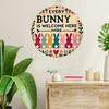 2D Flat 20cm Easter Bunny Welcome Sign Wooden Wall Hanging Decor - Car Balloon Universal Holiday Wooden Pendant, Home Decoration, Welcome Sign Party
