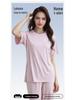 Women's Class A Summer Pajamas: Short Sleeve, Front Slit, Loose Fit, Cool Fabric Homewear Set