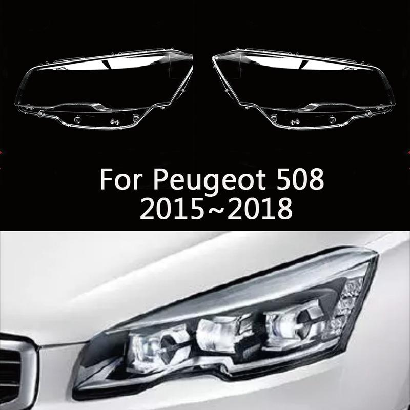 Крышка фары для Peugeot 508 2015~2018 Автомобильная крышка фары Стеклянная линза Оболочка плафона фары Абажур Фара