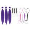 36925 Sets 26-Inch Long Purple Hair Extension with Comb Bun Maker Hairdressing Tools Halloween Costume Cosplay Stage Party Stretched