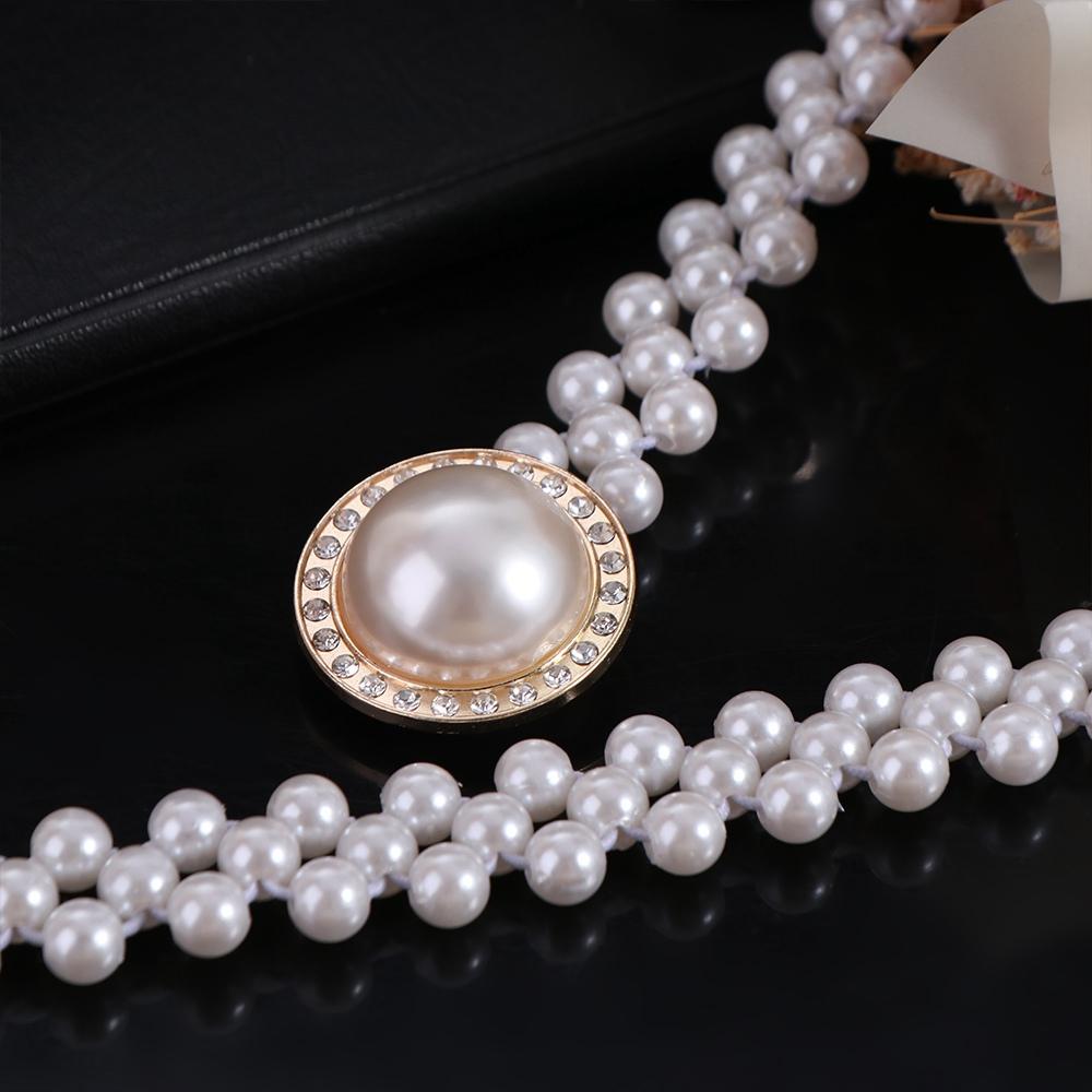 Waist Chain Women Waistband Korean Style Waist Belt Sweet Pearl Belt  Ladies